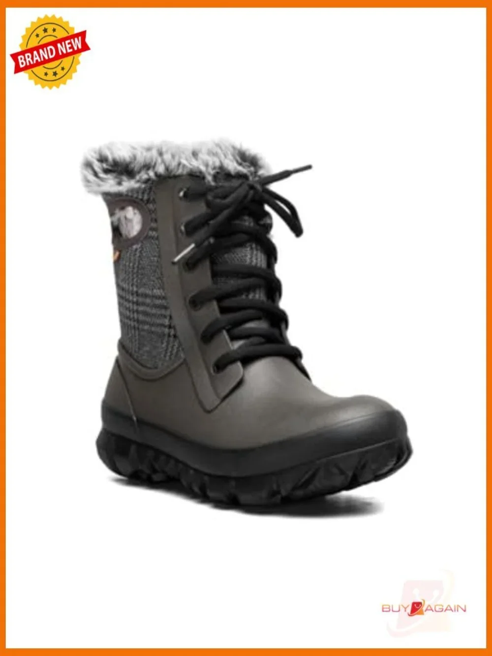 Waterproof Mid-Calf Snow Boots with Faux Fur Lining